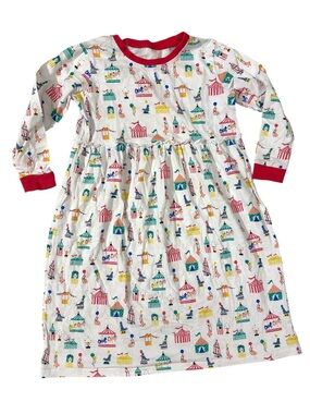 NWOT cotton Long Sleeve Circus Print Nightgown 5/6